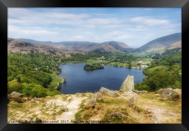 Grasmere Lake from Loughrigg Fell Framed Print by yvonne & paul carroll
