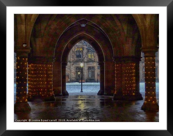 The Cloisters, Glasgow University HDR colour  Framed Mounted Print by yvonne & paul carroll