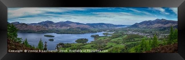 Derwent water panorama from Walla Crag, Keswick Framed Print by yvonne & paul carroll