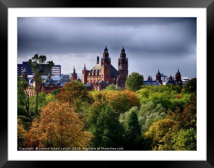Glasgow museum & art gallery building in autumn Framed Mounted Print by yvonne & paul carroll