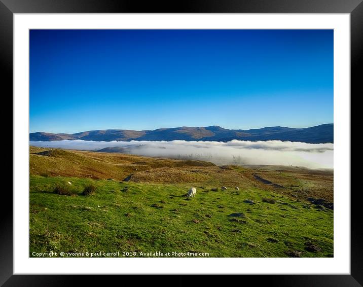 Mist over Loch Tay from Ben Lawers road Framed Mounted Print by yvonne & paul carroll