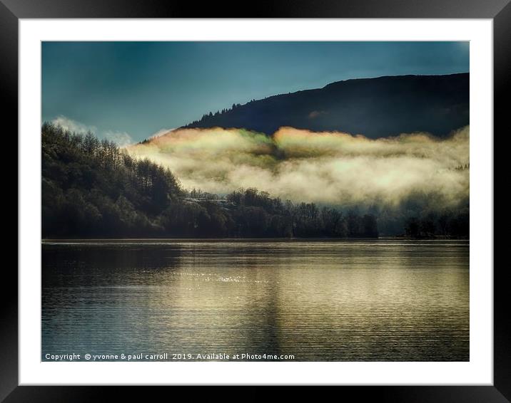 Rainbow in the clouds at Loch Lubnaig, Scotland Framed Mounted Print by yvonne & paul carroll