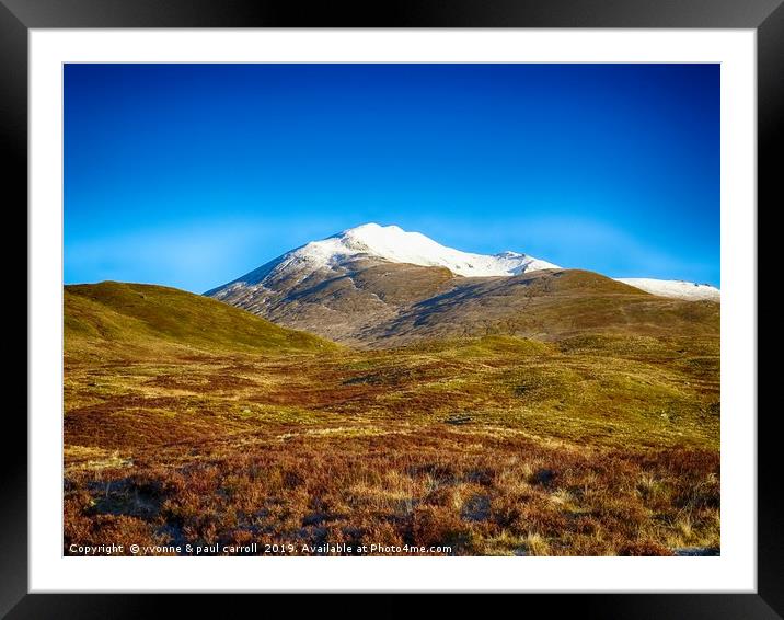 Ben Lawers on a sunny  winters' day Framed Mounted Print by yvonne & paul carroll