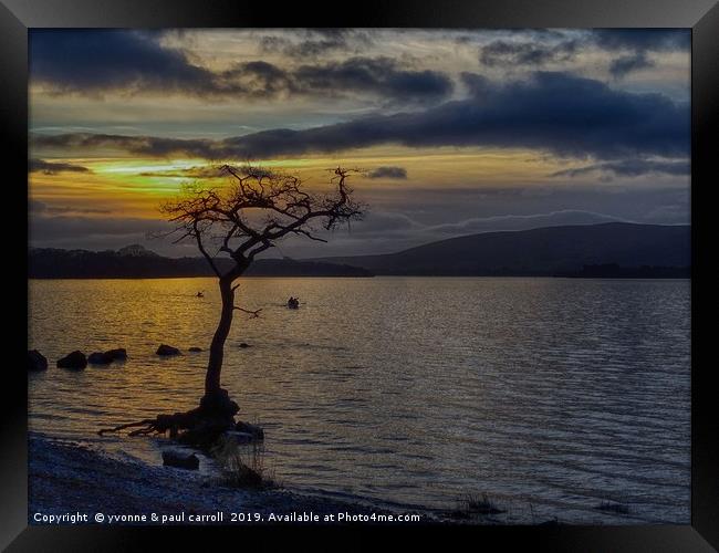 Millarochy Bay, Loch Lomond at sunset Framed Print by yvonne & paul carroll