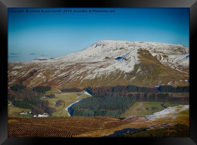 Dumgoyne hill looking from the Whangie walk Framed Print by yvonne & paul carroll