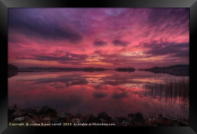 Lake of Menteith winter sunset Framed Print by yvonne & paul carroll
