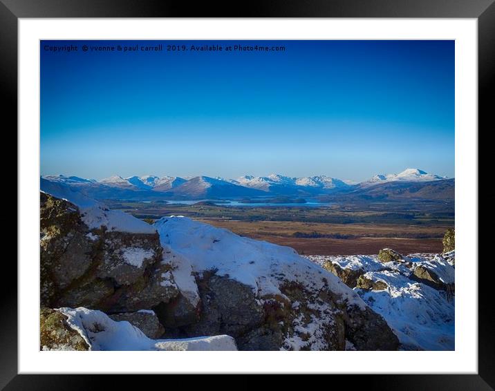 Looking to Loch Lomond from the Whangie Framed Mounted Print by yvonne & paul carroll