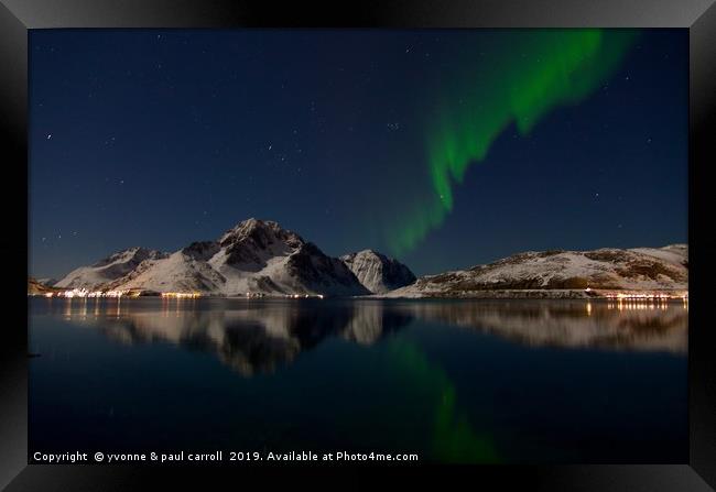 Northern Lights, Lofoten Islands, Norway Framed Print by yvonne & paul carroll
