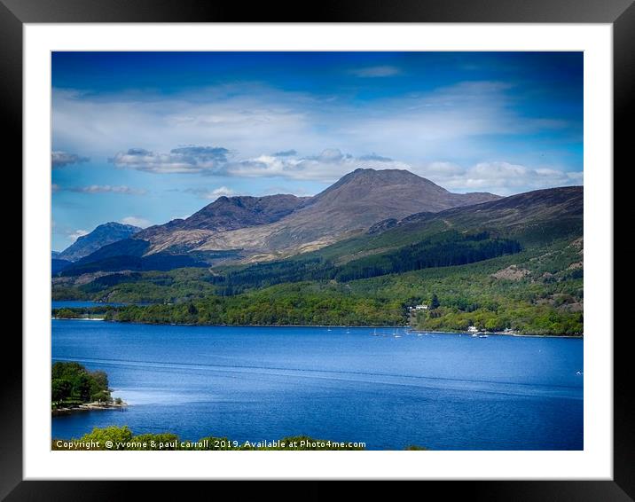 Ben Lomond & Loch Lomond view from Inchcailloch Framed Mounted Print by yvonne & paul carroll