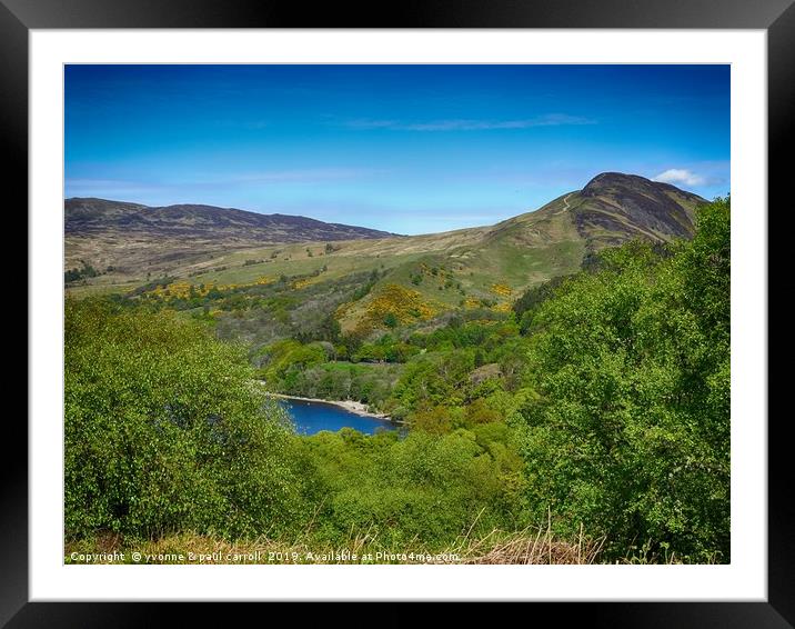 Path up Conic Hill, Loch Lomond, from Inchcailloch Framed Mounted Print by yvonne & paul carroll