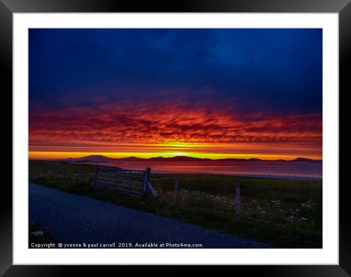 Sunrise at Scurrival, Isle of Barra Framed Mounted Print by yvonne & paul carroll