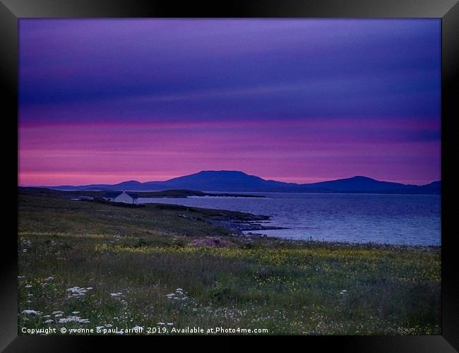 Sunset at Scurrival, Isle of Barra Framed Print by yvonne & paul carroll