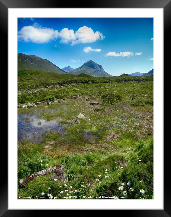 The Cuillins, Isle of Skye from Sligachan Framed Mounted Print by yvonne & paul carroll