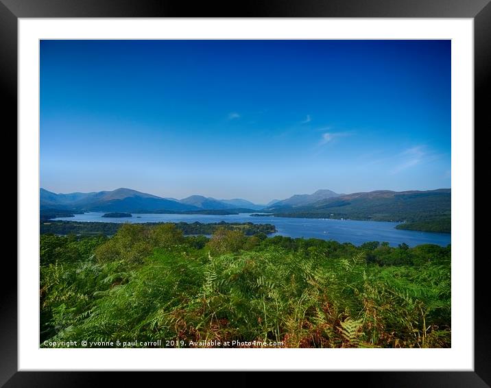 Loch Lomond islands & mountains from Inch Cailloch Framed Mounted Print by yvonne & paul carroll
