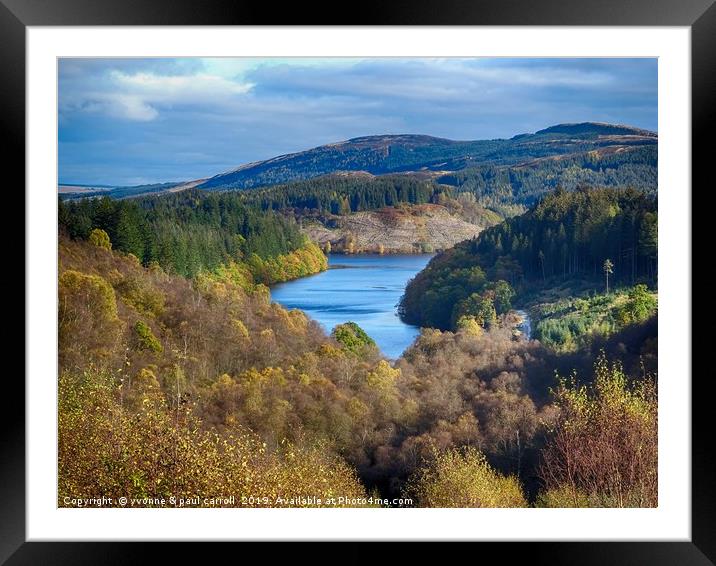 Loch Drunkie surrounded by glowing Autumn colours Framed Mounted Print by yvonne & paul carroll