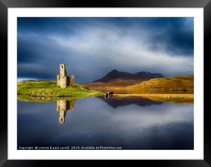 Ardvreck Castle reflections, Lochinver, Scotland Framed Mounted Print by yvonne & paul carroll