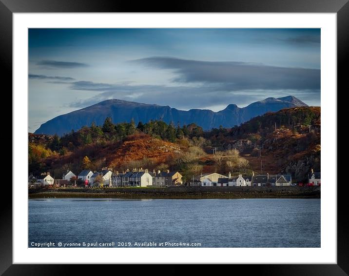 Lochinver village with Quinag rising behind it Framed Mounted Print by yvonne & paul carroll