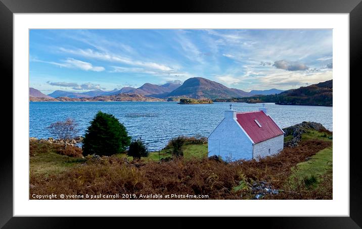Crofter cottage with outlook towards Torridon  Framed Mounted Print by yvonne & paul carroll