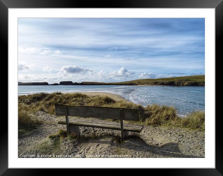 The Tombola beach at St Ninian's Island, Shetland Framed Mounted Print by yvonne & paul carroll
