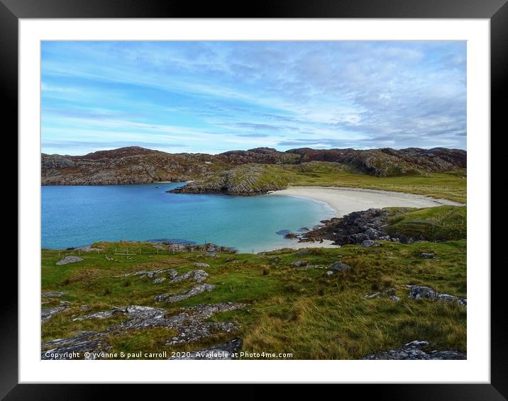 Remote and stunning Achmelvich beach, near Lochinv Framed Mounted Print by yvonne & paul carroll