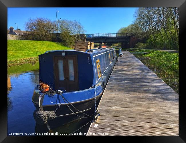 Houseboat on the Forth & Clyde canal Framed Print by yvonne & paul carroll
