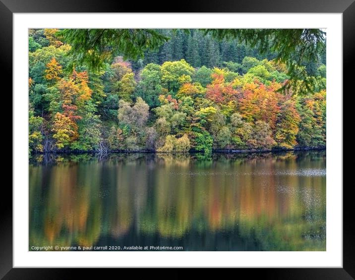 Autumn colours at Loch Drunkie Framed Mounted Print by yvonne & paul carroll