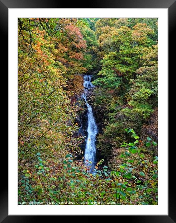 Black Spout Waterfall, Pitlochry Framed Mounted Print by yvonne & paul carroll