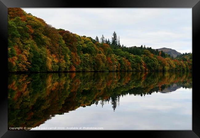 Autumn reflections on Faskally Loch, Pitlochry Framed Print by yvonne & paul carroll