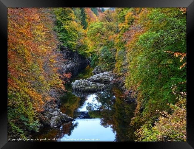 Killiecrankie Gorge in Autumn Framed Print by yvonne & paul carroll
