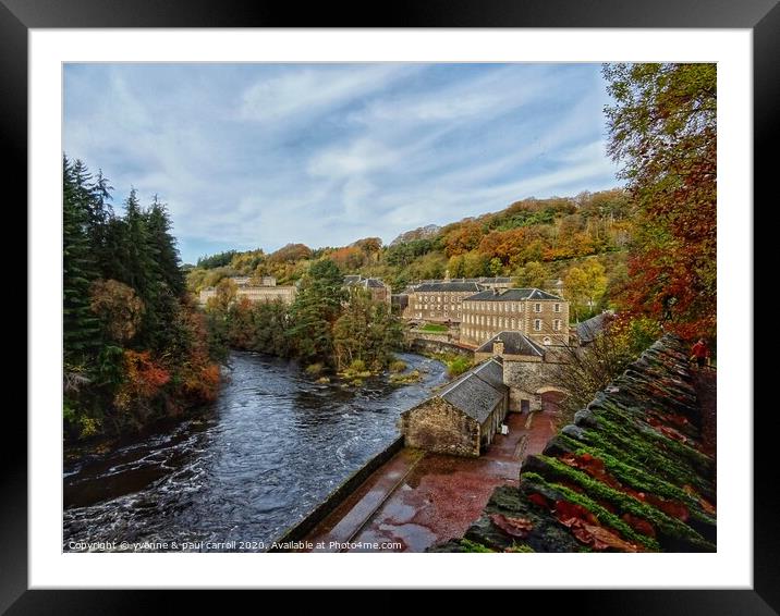 New Lanark in autumn Framed Mounted Print by yvonne & paul carroll