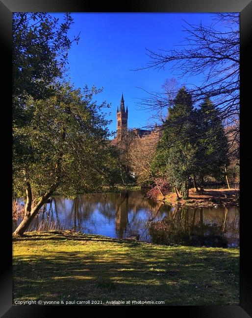 Glasgow University from Kelvingrove Park Framed Print by yvonne & paul carroll