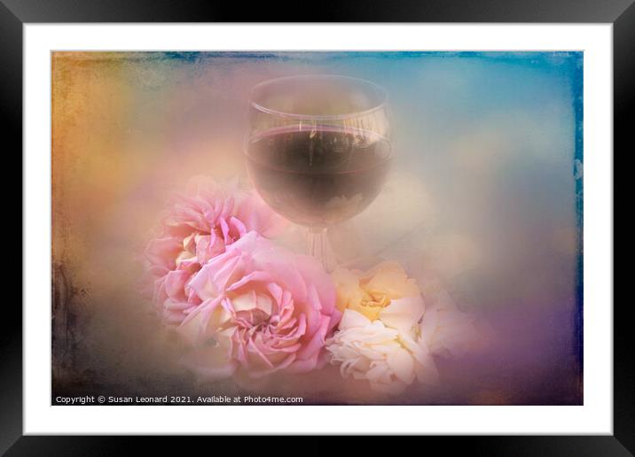 Wine and Roses Framed Mounted Print by Susan Leonard