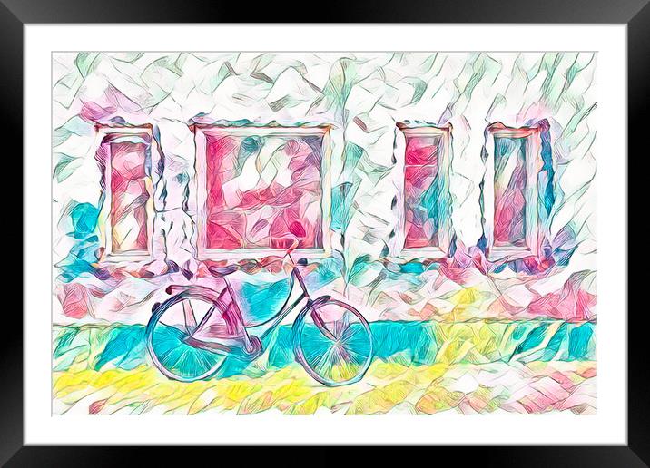 Abstract bicycle after a ride Framed Mounted Print by Susan Leonard