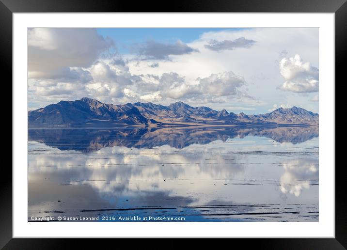 Bonneville Salt Flats after the rain Framed Mounted Print by Susan Leonard