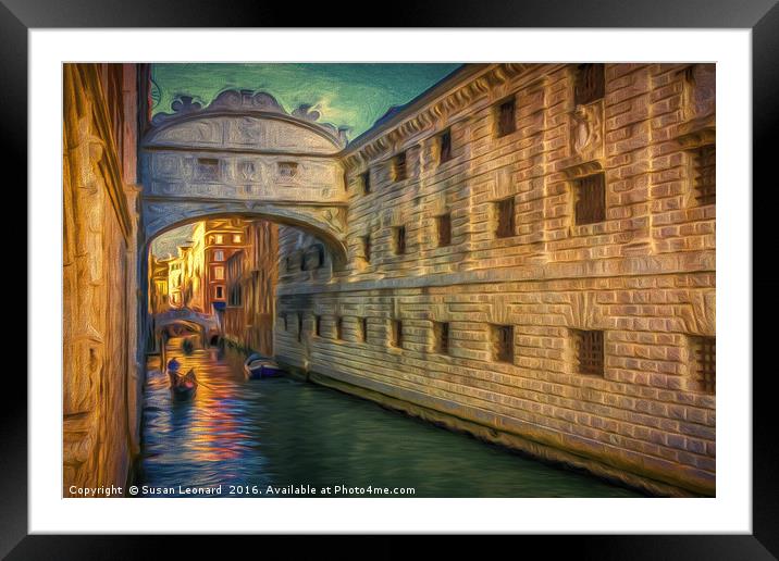 Evening Sun on the canal Framed Mounted Print by Susan Leonard
