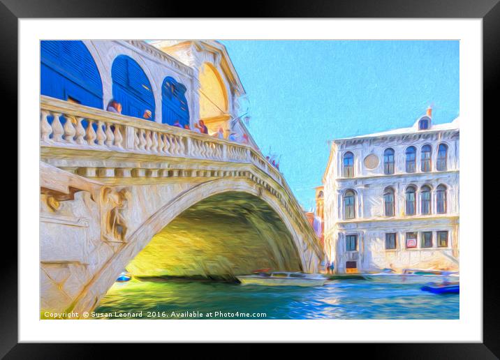 Rialto Bridge, Venice Framed Mounted Print by Susan Leonard