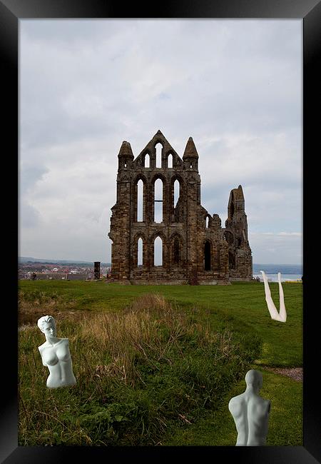 WHITBY ABBEY Framed Print by David Pacey