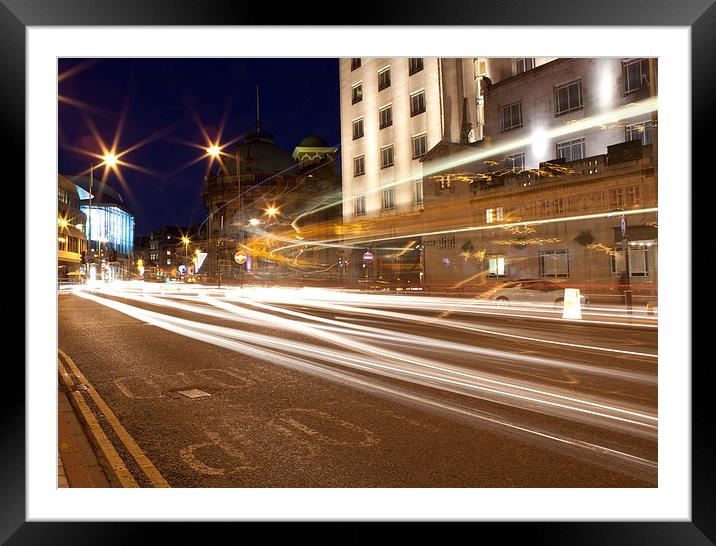 LIGHT TRAILS Framed Mounted Print by David Pacey