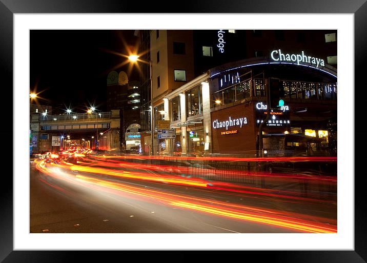 LIGHT TRAILS Framed Mounted Print by David Pacey