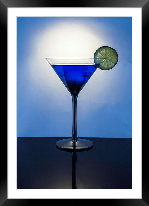 Blue Sapphire Martini Framed Mounted Print by David Pacey