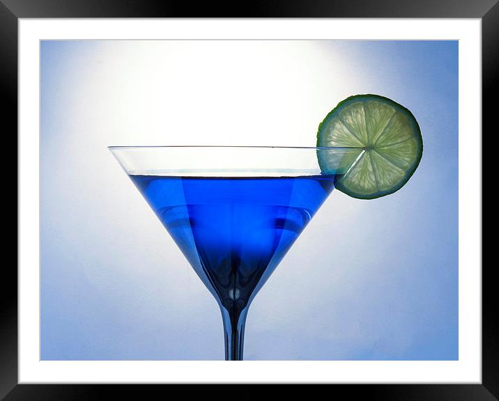 Blue Sapphire Martini Framed Mounted Print by David Pacey