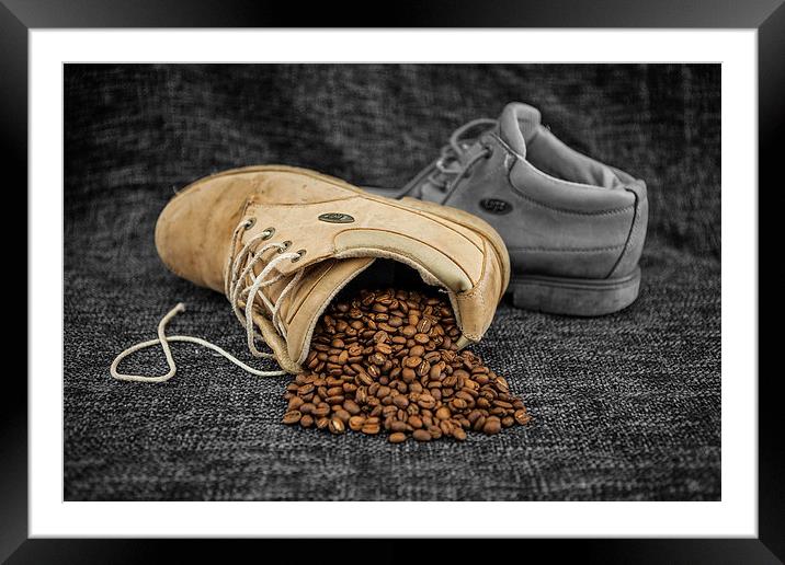 Coffee Shoe Framed Mounted Print by David Pacey