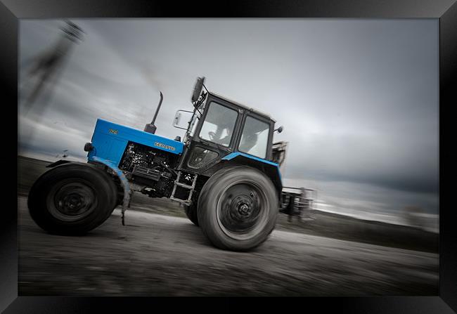 Flyng Tractor Framed Print by Vladas Briedis