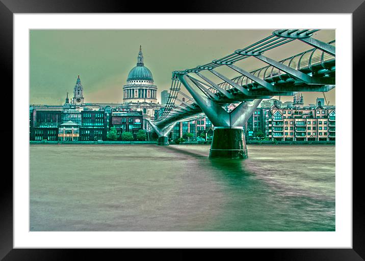 St Pauls & Millenium Bridge Framed Mounted Print by Phil Robinson