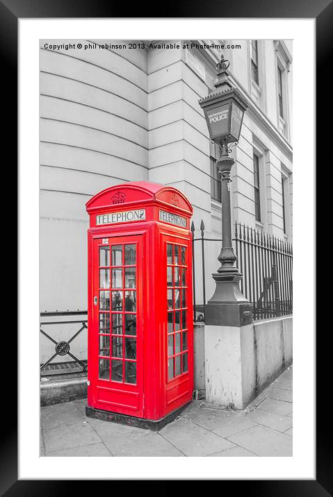 Phone Box outside Police station Framed Mounted Print by Phil Robinson