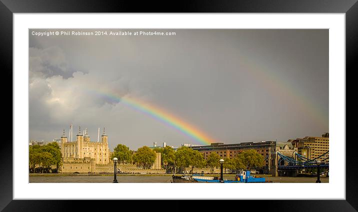  Twin Rainbows over Tower of London  Framed Mounted Print by Phil Robinson