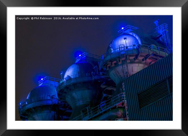 Three storage tanks at the landshaft Park, Germany Framed Mounted Print by Phil Robinson