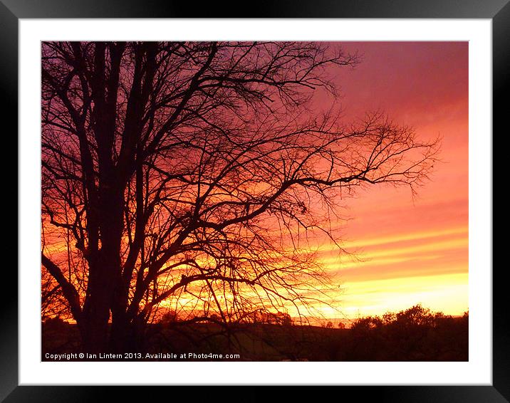 Somerset Sunset Framed Mounted Print by Ian Lintern