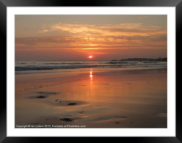 Praia da Rocha Sunset Framed Mounted Print by Ian Lintern