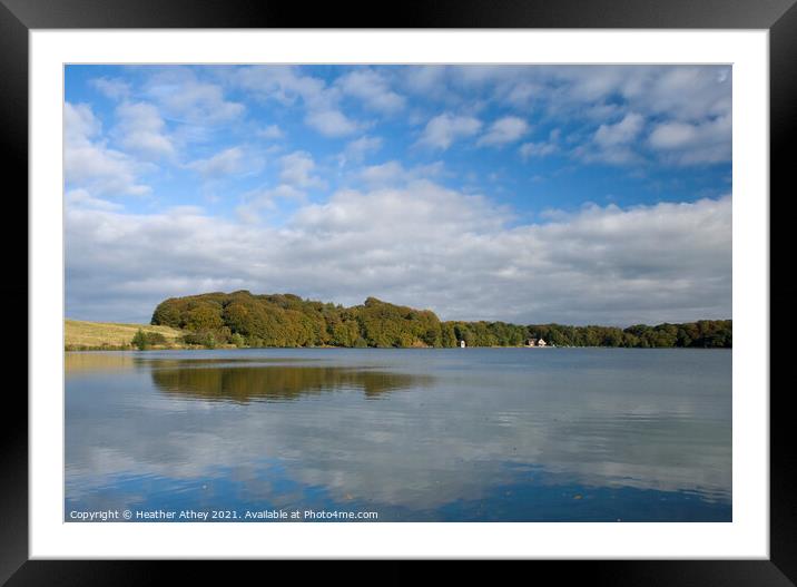 Reflections at Talkin Tarn Framed Mounted Print by Heather Athey